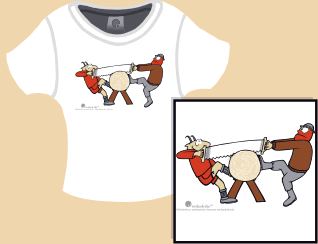 T-Shirt Motiv: Baumstammsägen