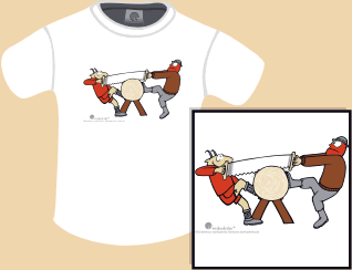 T-Shirt Motiv: Baumstammsägen